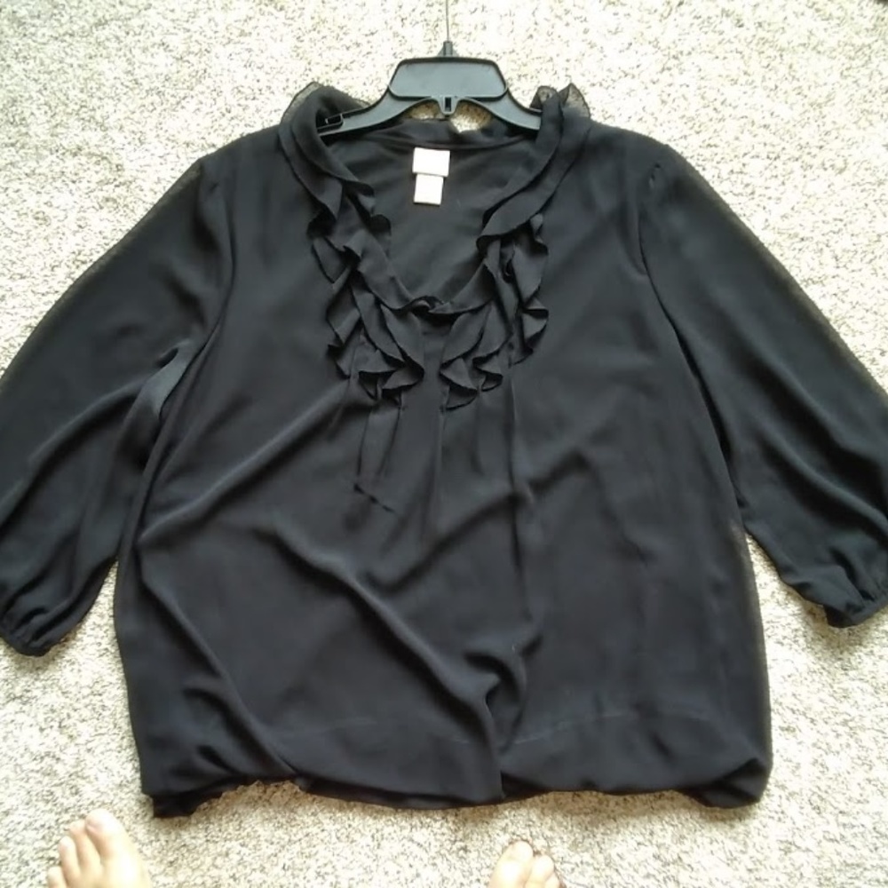 Covington blouse with ruffled collar - Large